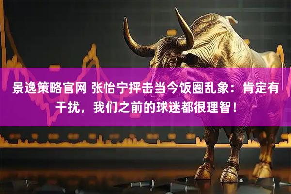 景逸策略官网 张怡宁抨击当今饭圈乱象：肯定有干扰，我们之前的球迷都很理智！
